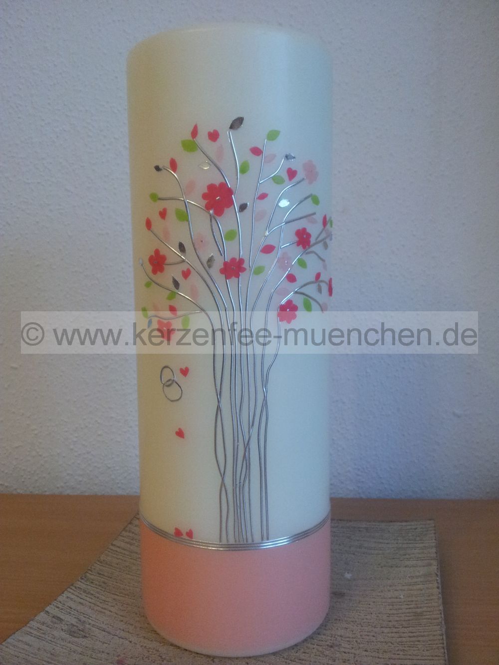 Hochzeitskerze-Blumenbaum pink